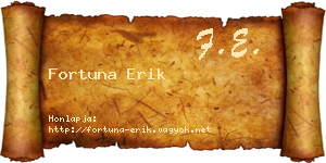 Fortuna Erik névjegykártya